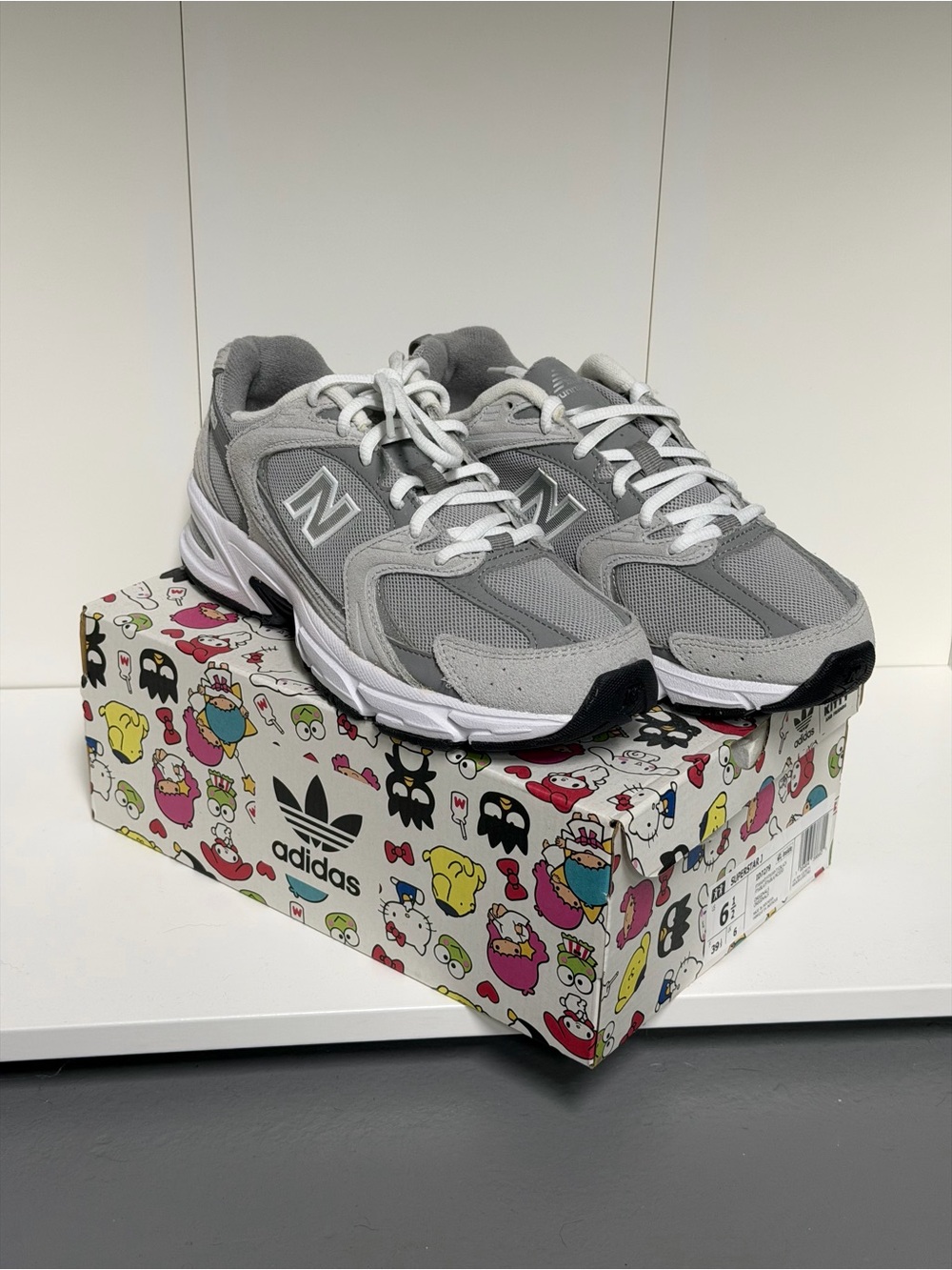 New Balance Gray and White Boys' Athletic Sneakers